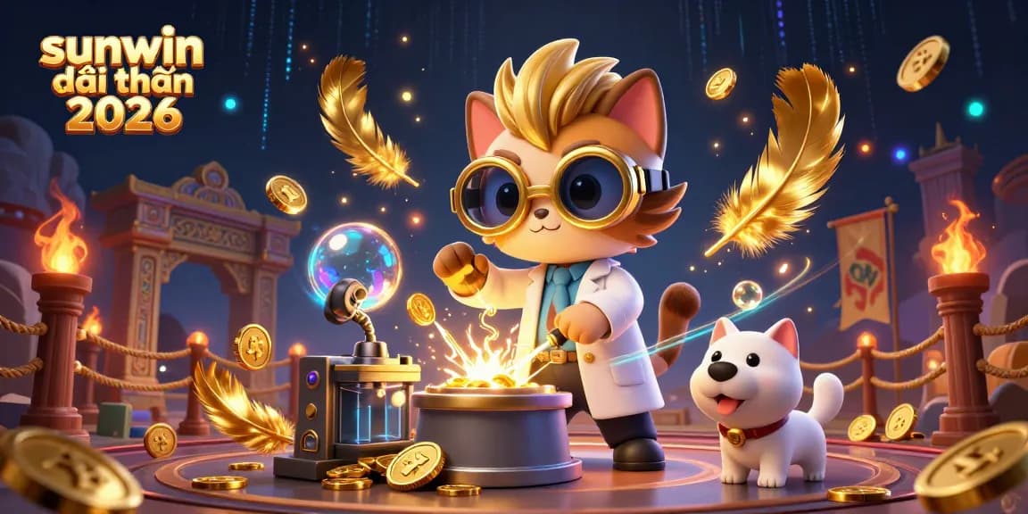 Win big at sunwin đổi thưởng 2026 with exciting casino games featuring mad scientist cat and loyal dog in action.