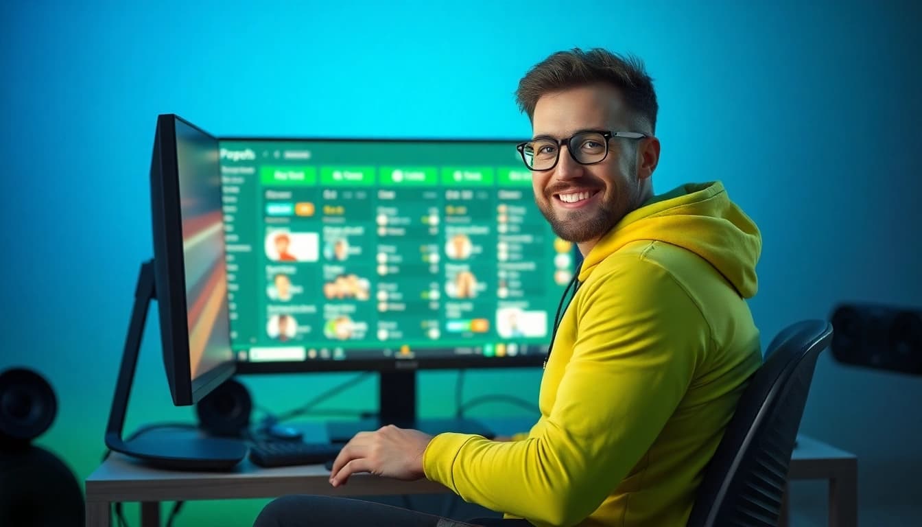 Entdecken Sie erstklassige wettanbieter ohne limit mit unserem leidenschaftlichen Sportwetten-Enthusiasten vor dem Bildschirm.