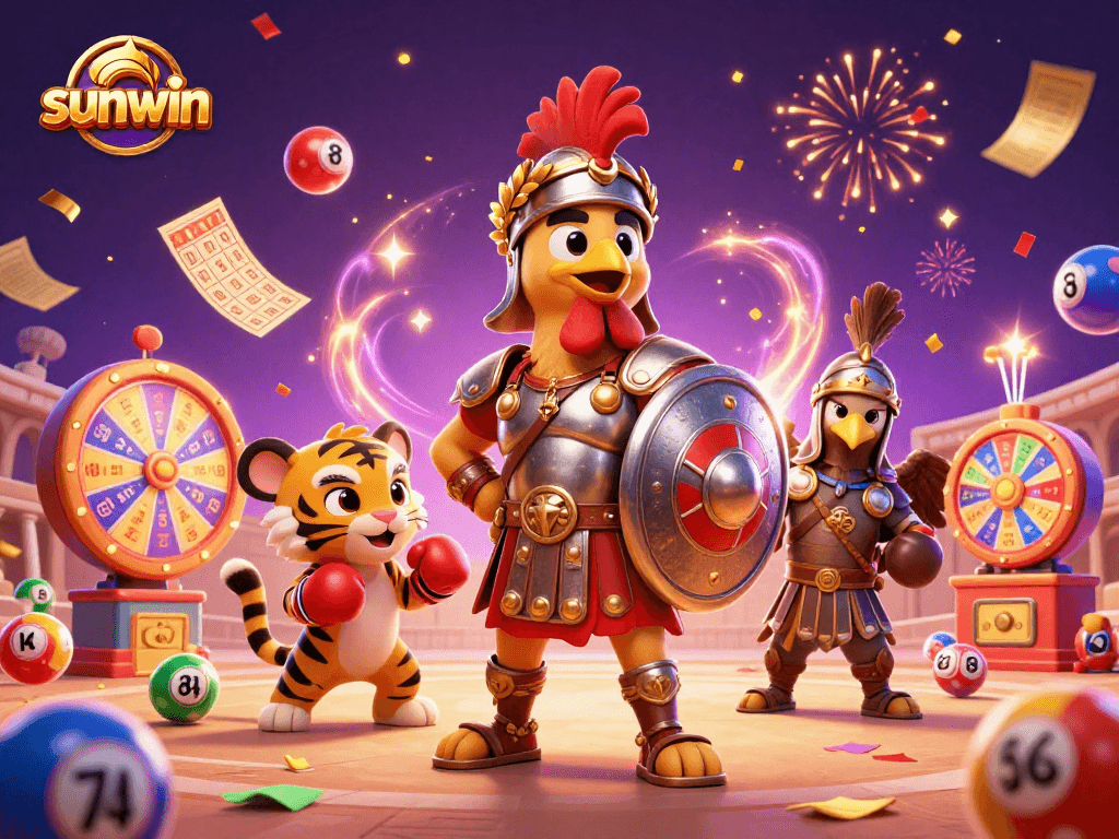 Experience thrilling sunwin gaming with vivid lottery balls and dynamic illustrations.