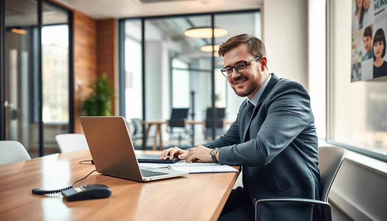 Headhunter Saarbrücken analysiert Bewerbungsunterlagen in einem modernen Büro.