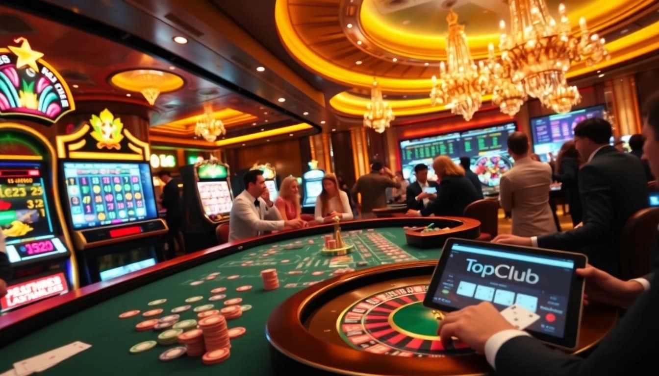 Players enjoying thrilling games at the casino interface of https://topclub.site/ showcasing engaging gambling action.