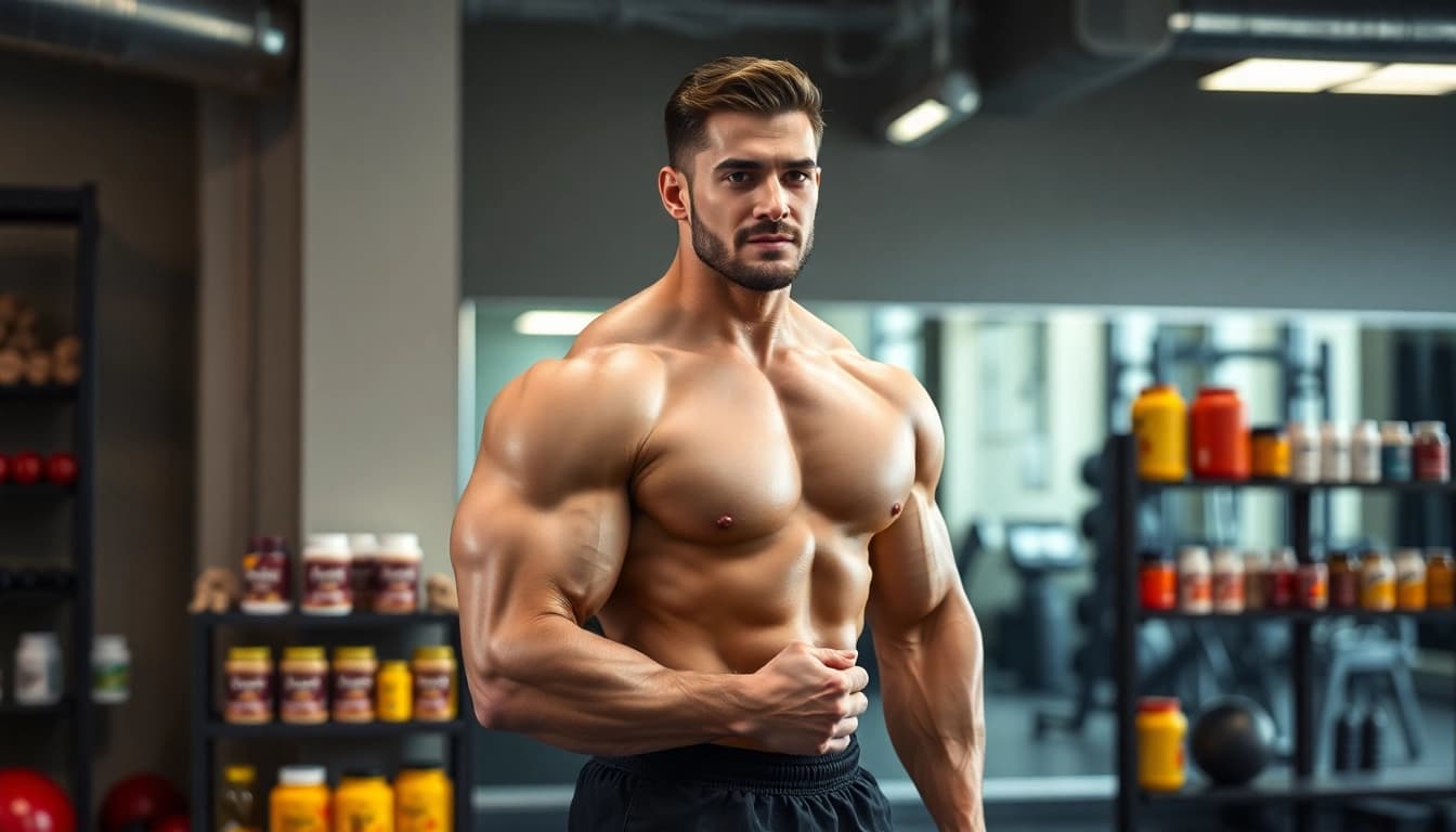 Bodybuilder mit einzigartigen pharma Steroids für den Muskelaufbau