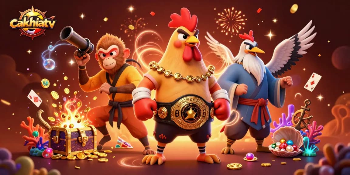 Cakhiatv offers a thrilling live action with Muay Thai rooster and Shaolin monkey in vibrant 3D casino-style.