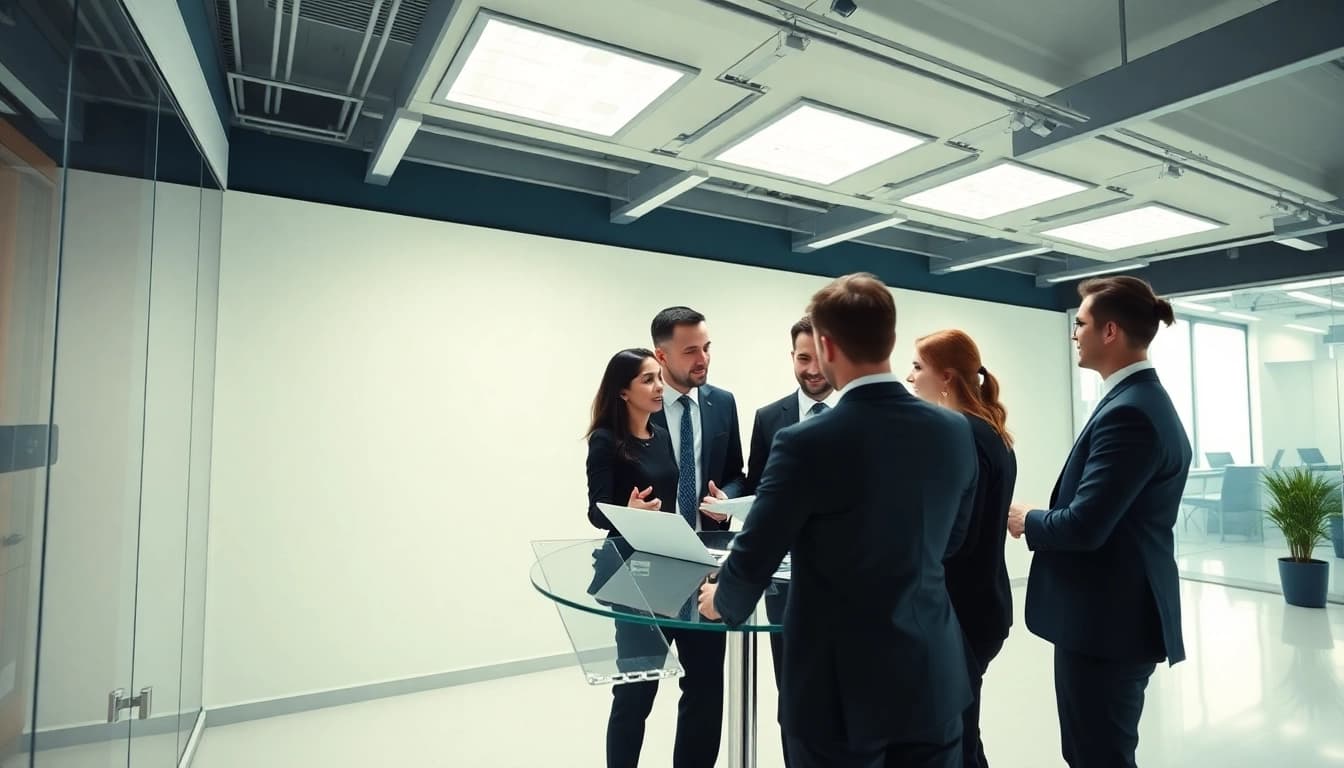 Unternehmensberatung: A professional consulting team collaborating in a bright, modern office environment.