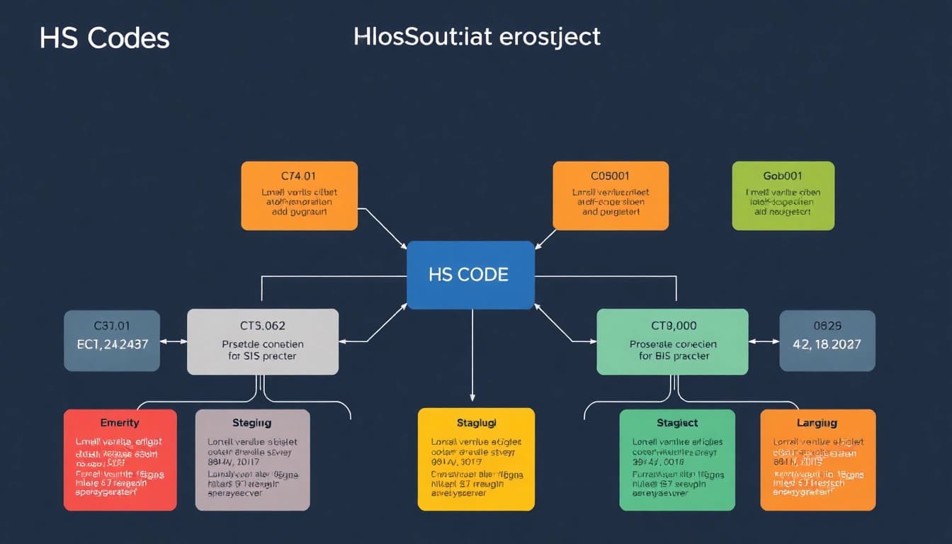 Visualisierung der HS Code Struktur zur Einteilung von Handelswaren für einfaches Verständnis.