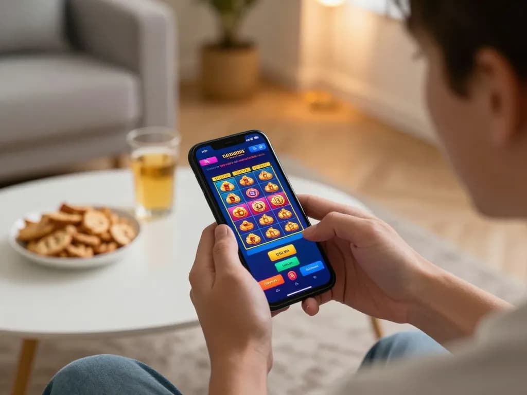 Engaging gameplay at bj88bj online casino with colorful slots and live options accessible via smartphone.