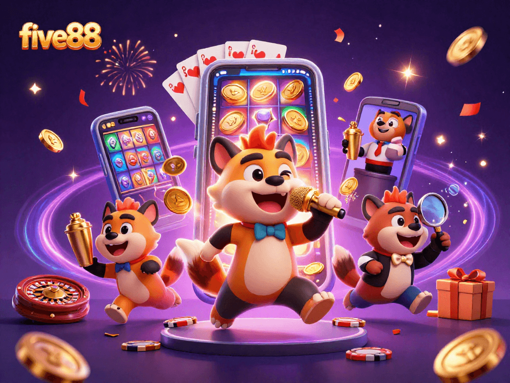 Experience lively entertainment at five88 with hyenas in a comedy casino atmosphere.