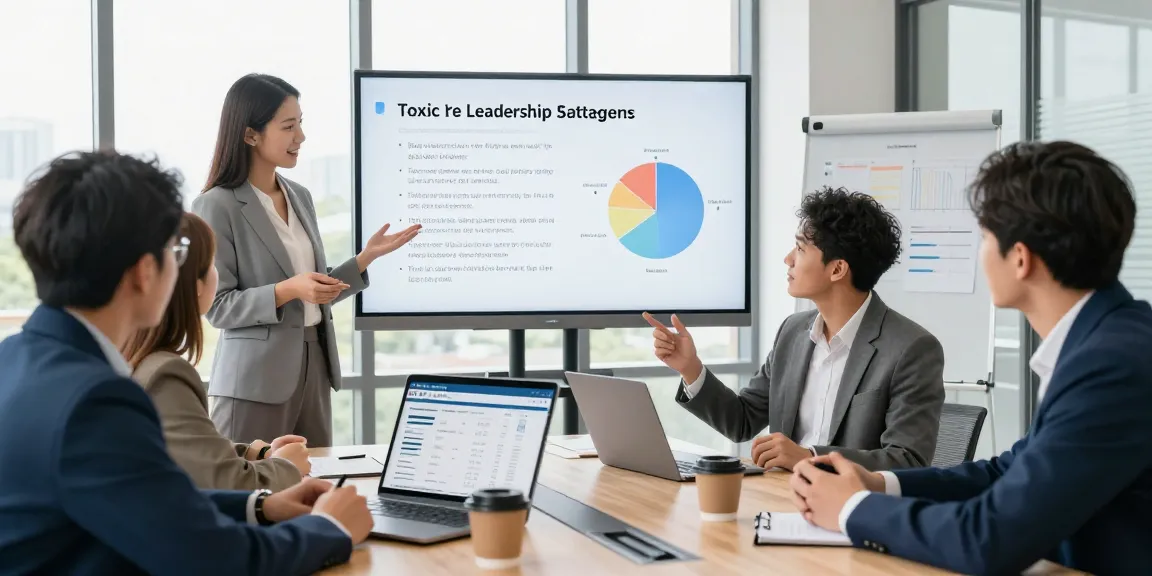 Bewertung von schlechter Führung in einem modernen Konferenzraum mit einem Team von Fachleuten.