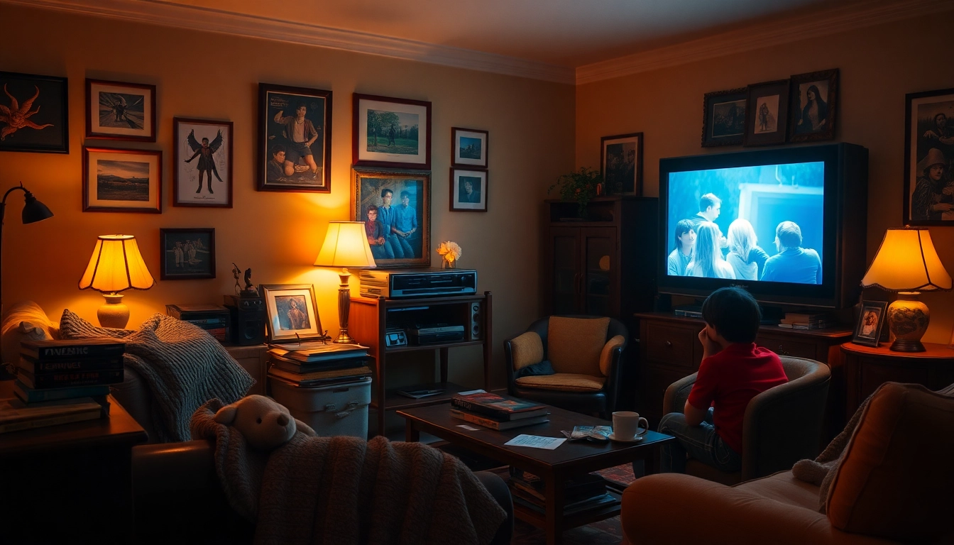 Emotional Stranger Things Review scene with nostalgic accents in a cozy living room.