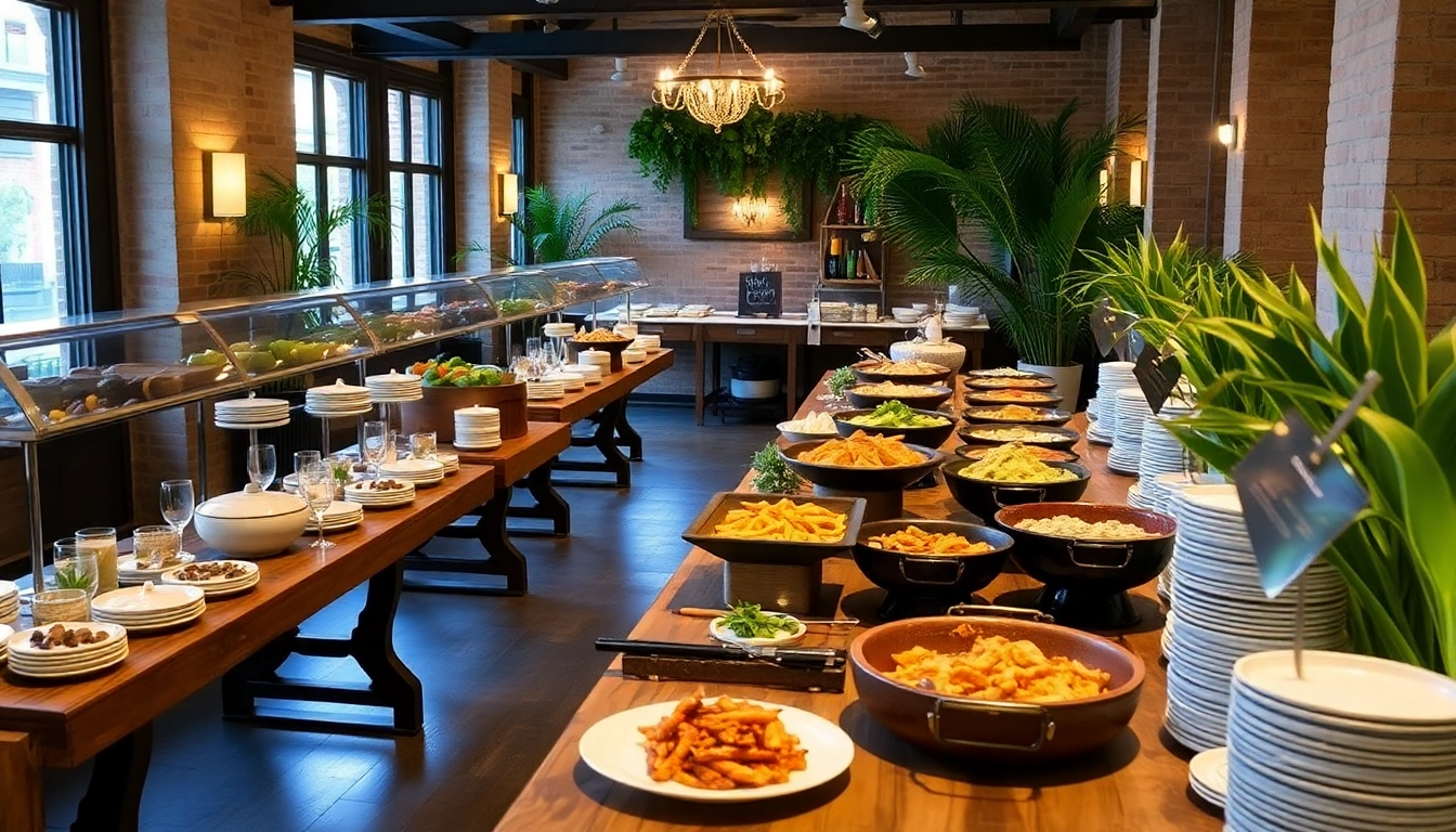 Delicious buffet options showcasing partyservice selections for festive gatherings.