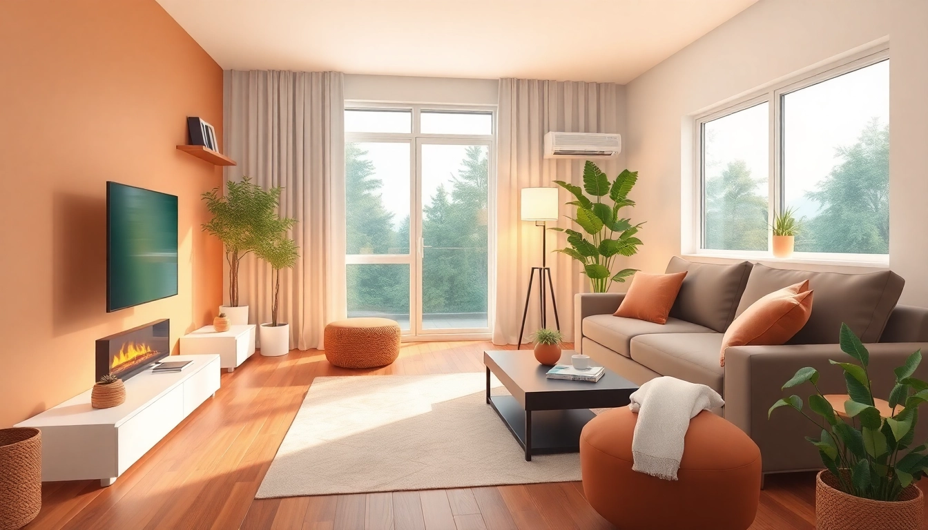 Klimaanlage enhancing the comfort of a modern living room with energy-efficient design.