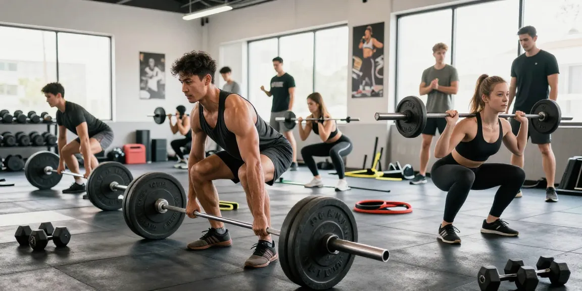 Kraftsportler trainieren gemeinsam im Anabolika Shop Deutschland und zeigen ihr Engagement für Fitness mit Gewichten und Fitnessgeräten.