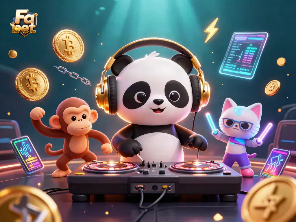 Engage with Fa bet in a vibrant 3D casino scene filled with dynamic characters and glowing elements.