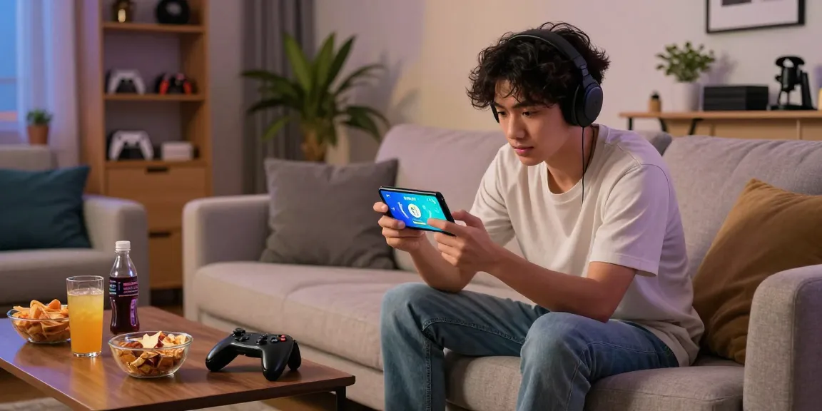 Explore the engaging rokok88 apk mobile gaming experience in a cozy living room.