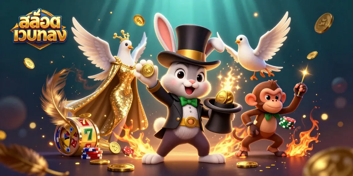 Experience thrilling jackpots with สล็อตเว็บตรง in a magical 3D casino scene filled with vibrant characters and elements.