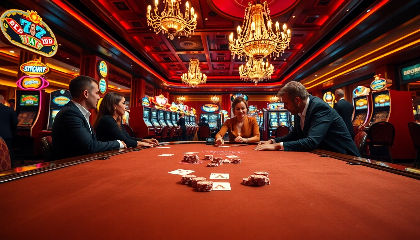 Erlebe die aufregende Welt von casinospielen.de bei einem glamourösen Pokerabend.