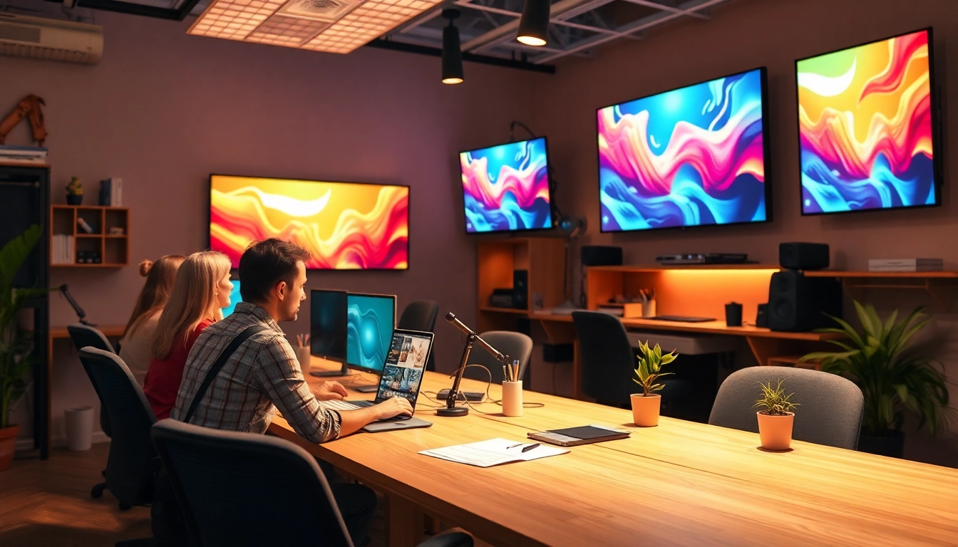 Wachstum und Kreativität in einem Animationsstudio mit talentierten Künstlern und lebendigen Arbeitsbereichen.