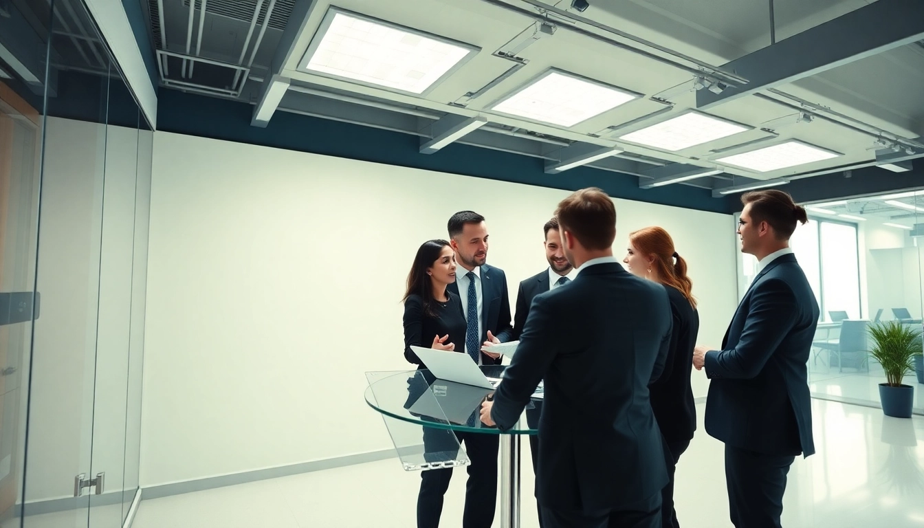 Unternehmensberatung: A professional consulting team collaborating in a bright, modern office environment.