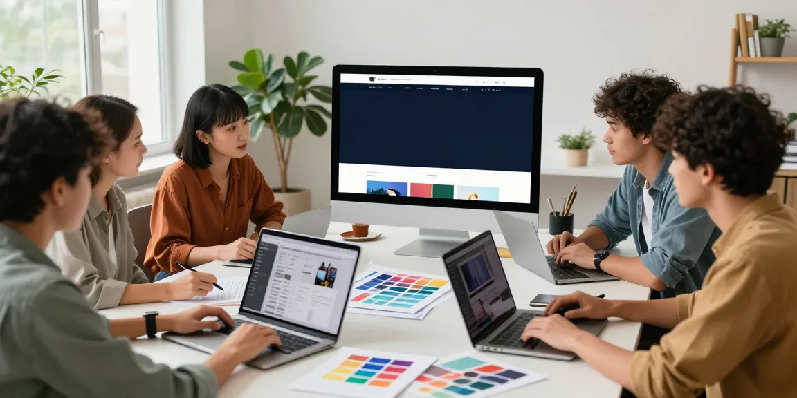 Webdesign Saarland: Kreatives Team arbeitet an modernen Website-Entwürfen.