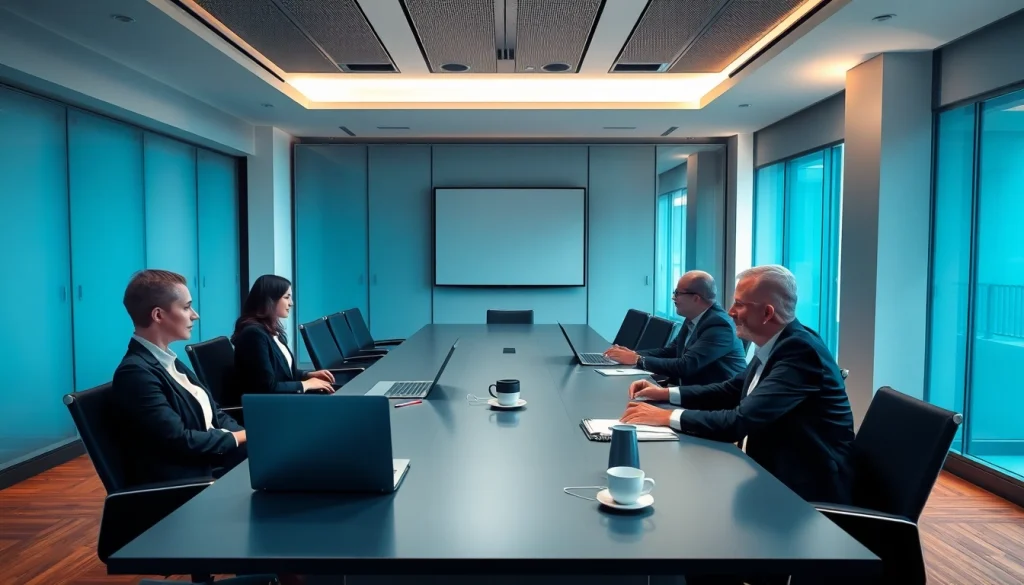 Professionelles Meeting in einer Headhunter Agentur mit Fachleuten, die Strategien entwickeln.