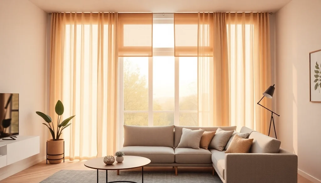 Gestalten Sie Ihr Zuhause mit einem Plissee konfigurieren für eine stilvolle Fensterdekoration in einem modernen Wohnzimmer.