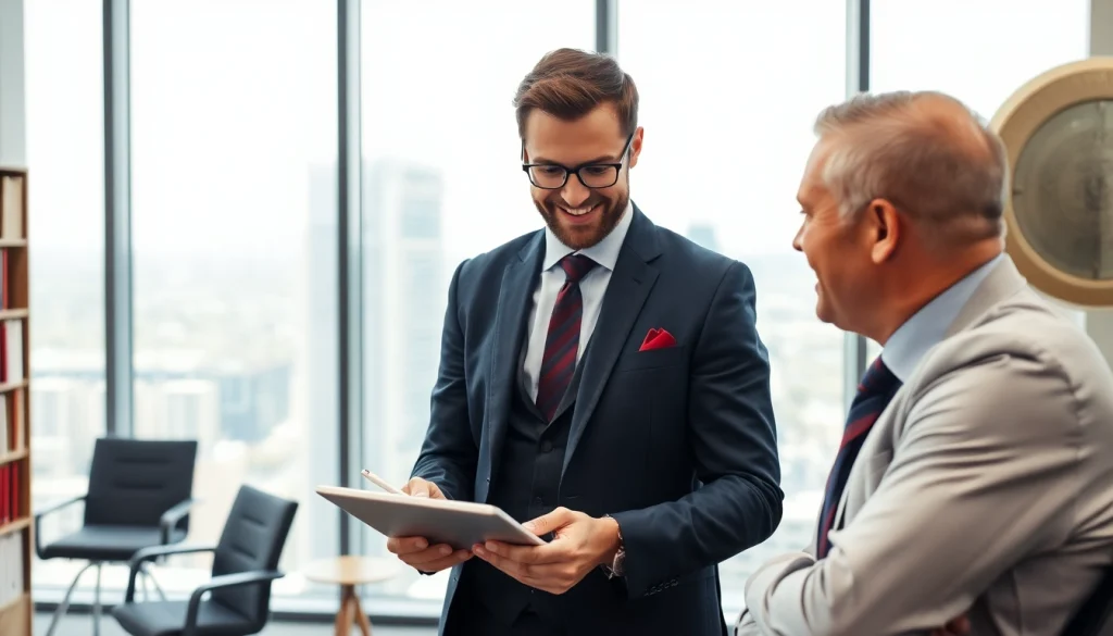Headhunter Schweiz im Gespräch mit einem Kandidaten in einem modernen Büro