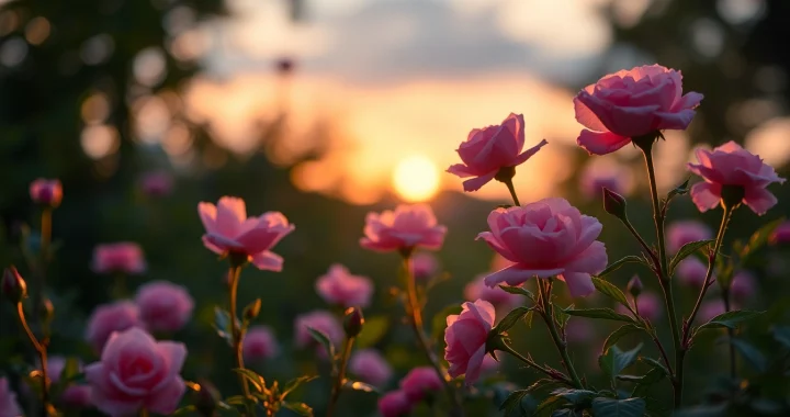 Die Rosenquarz Bedeutung wird durch zarte rosa Kristalle in einem harmonischen Stillleben hervorgehoben.