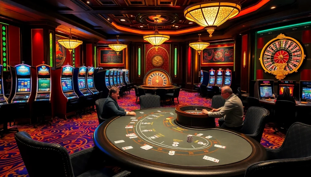 Experience the thrill of gambling with https://luck8.name/ in a luxurious casino environment featuring poker and slot machines.
