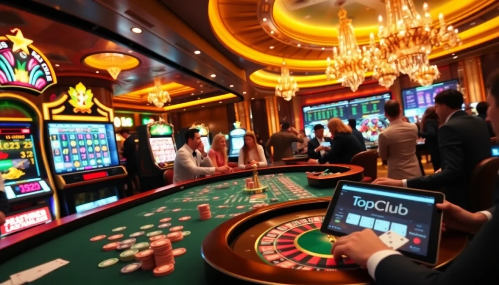Players enjoying thrilling games at the casino interface of https://topclub.site/ showcasing engaging gambling action.