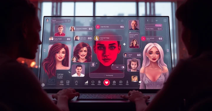 Engaging AI chat interface for porn AI chat, depicting diverse characters and interactive elements.