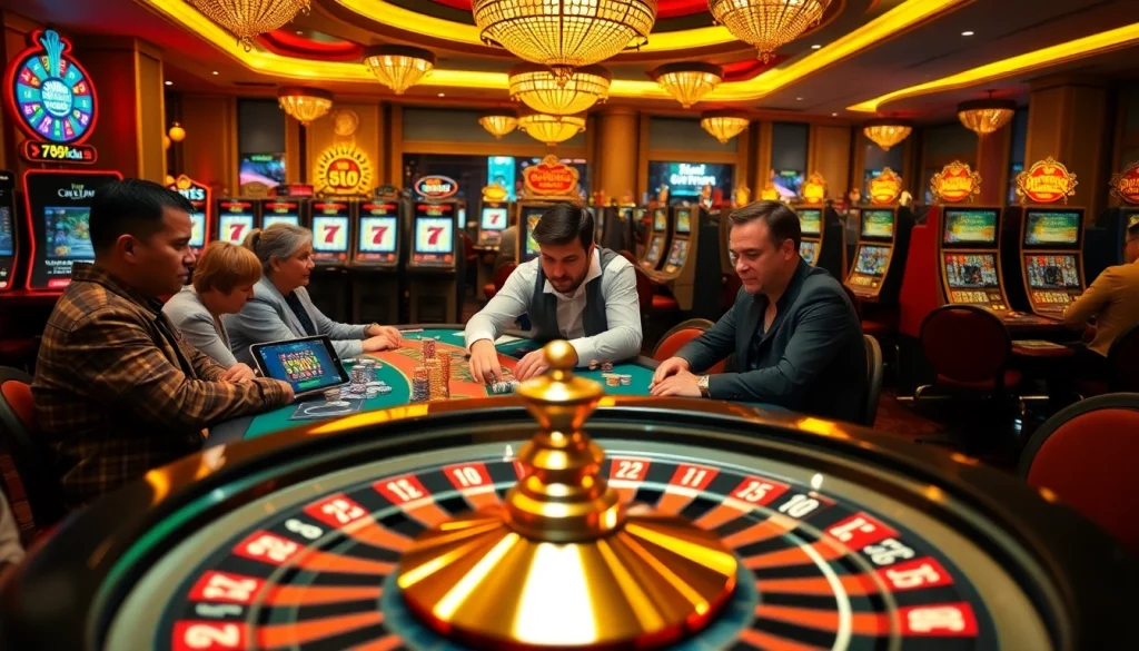 Exciting poker action at the 789club casino with vibrant chips and players engaged.