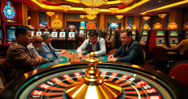 Exciting poker action at the 789club casino with vibrant chips and players engaged.