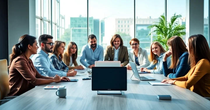 Personalbesetzung in einem dynamischen Team-Meeting mit Technik und Zusammenarbeit.