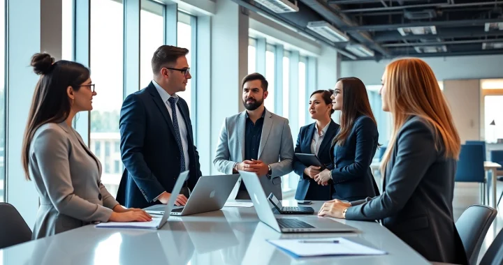 Headhunter Schweiz berät Kandidaten in einem modernen Büro.