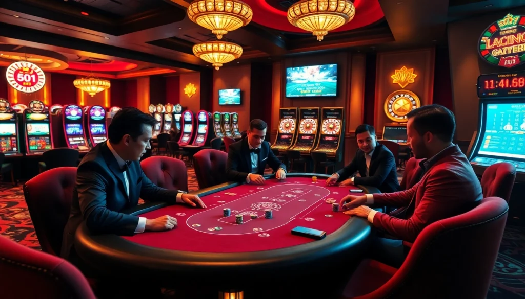 Engaged players at a luxurious casino table showcasing the excitement of gambling on uu88 com