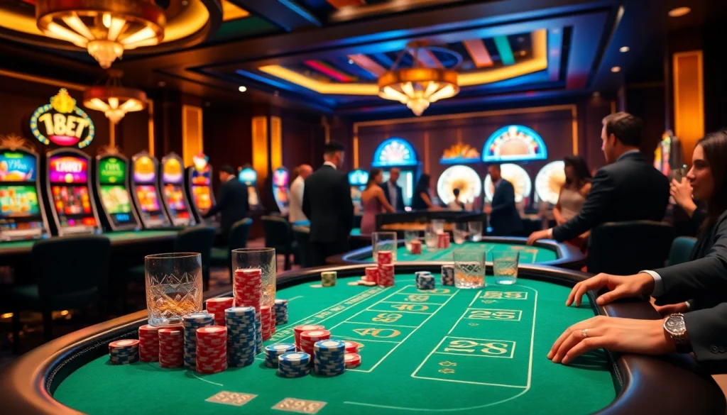 Experience thrilling gaming action at https://gg88.black/ with elegant casino tables and vibrant poker chips.