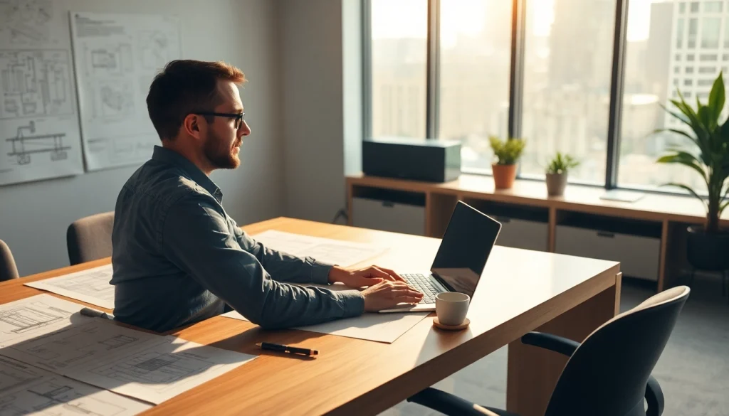 Headhunter Ingenieure berät talentierte Ingenieure in modernem Büro.